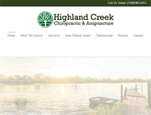Tablet Screenshot of highlandcreekchiro.com